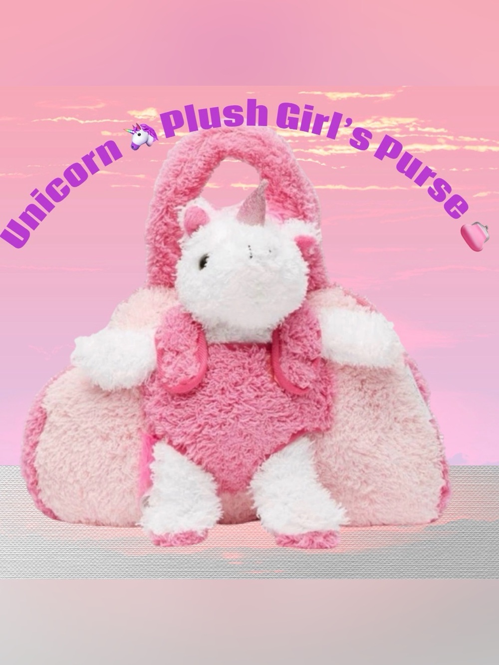 Unicorn 🦄 Plush Pink Purse 👛 For Girl’s NWT